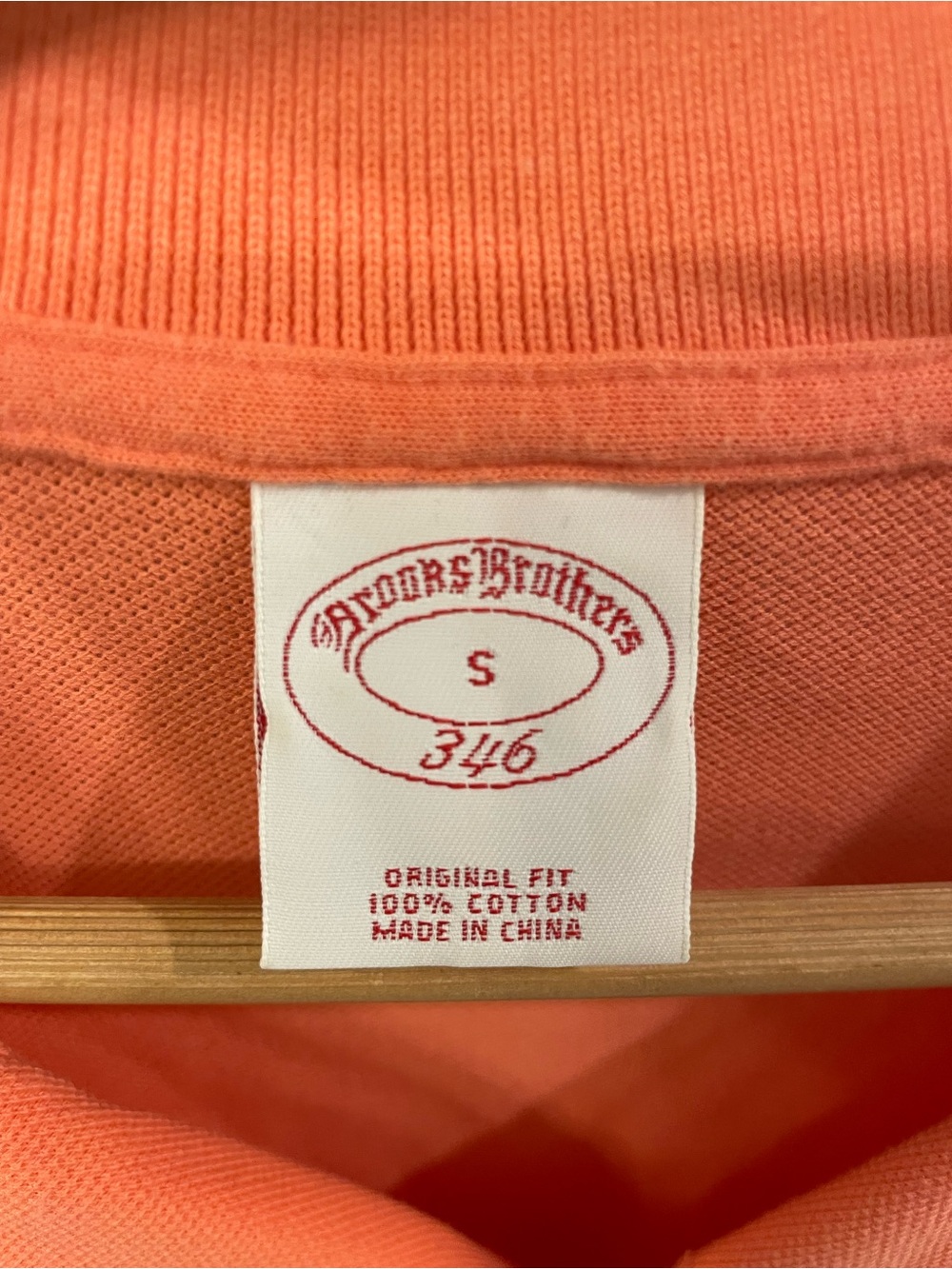 Brooks Brothers Coral-Orange Cotton Polo